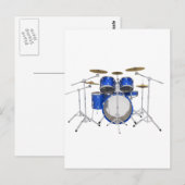 Blue Drum Kit: Postkarte (Vorne/Hinten)
