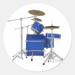 Blue Drum Kit: Runder Aufkleber