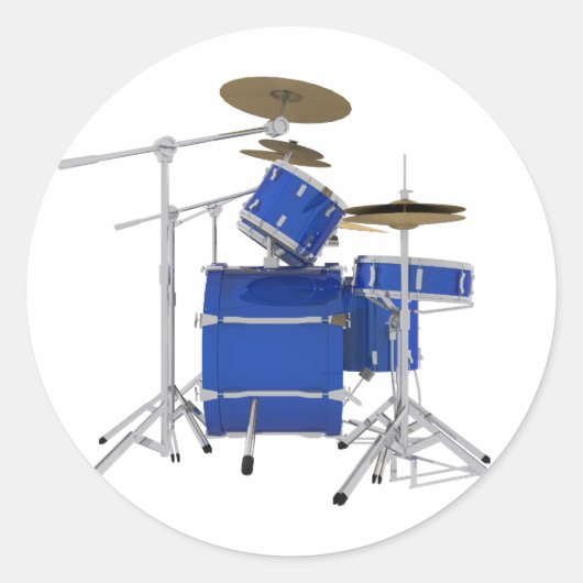 Blue Drum Kit: Runder Aufkleber (Vorderseite)