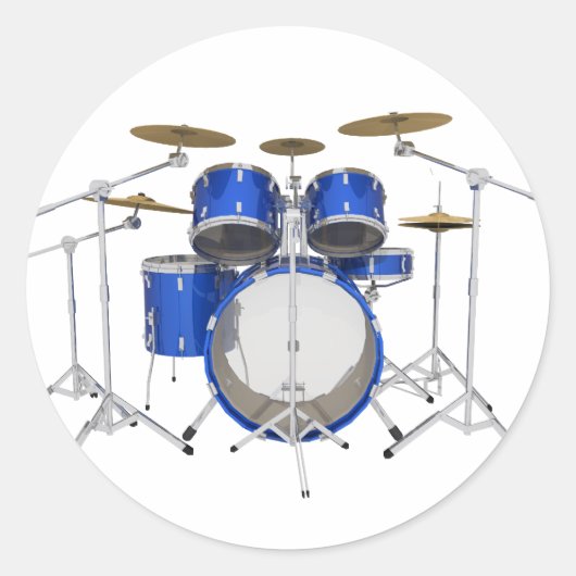 Blue Drum Kit: Runder Aufkleber (Vorderseite)