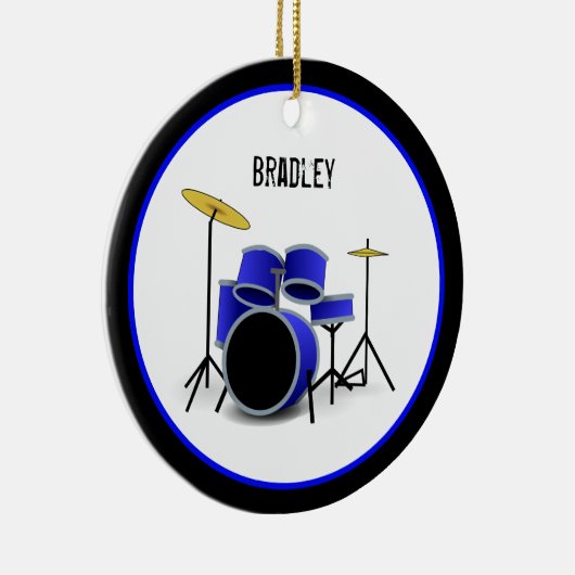 Blue Drum Set Custom Keramik Ornament (Rechts)