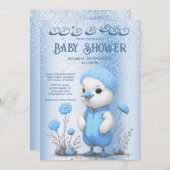 Blue Duck Boy Baby Dusche Einladung (Vorne/Hinten)