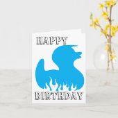 Blue Duck Happy, Geburtstag Karte (Gelbe Blume)
