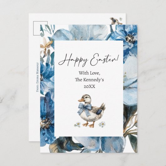 Blue Duck Oaster Feiertagspostkarte (Vorne/Hinten)