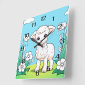 Blue Duck Wall Clock Quadratische Wanduhr (Winkel)