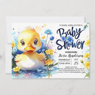 Blue Duckling Baby Showeinladung Einladung