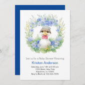 Blue Duckling Niedlich Watercolor Boy Baby Showdus Einladung (Vorne/Hinten)