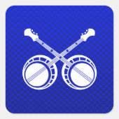 Blue Dueling Banjos Quadratischer Aufkleber (Vorderseite)