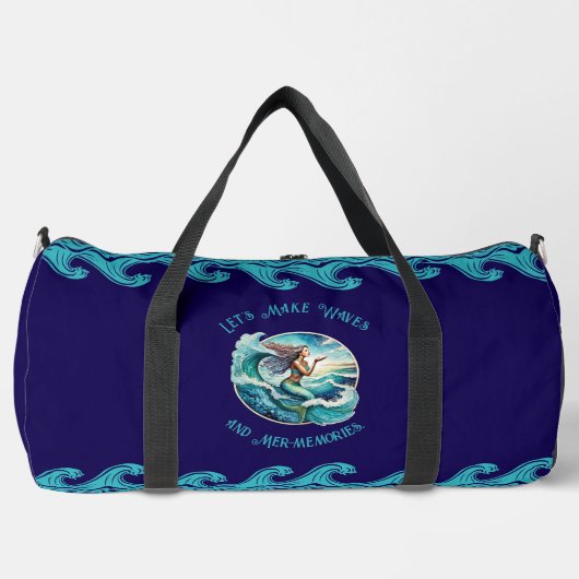 Blue Duffel Bag mit Mermaid Design Duffle Bag (Vorderseite)