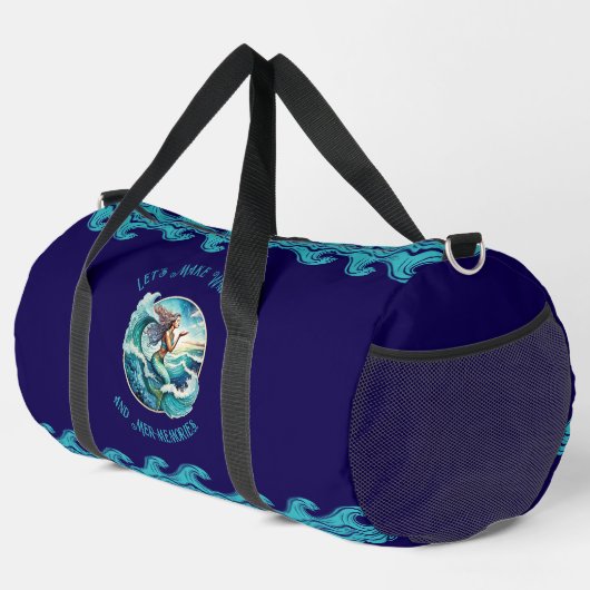 Blue Duffel Bag mit Mermaid Design Duffle Bag (Rechte Ecke)