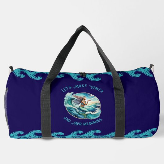 Blue Duffel Bag mit Mermaid Design Duffle Bag (Rückseite)