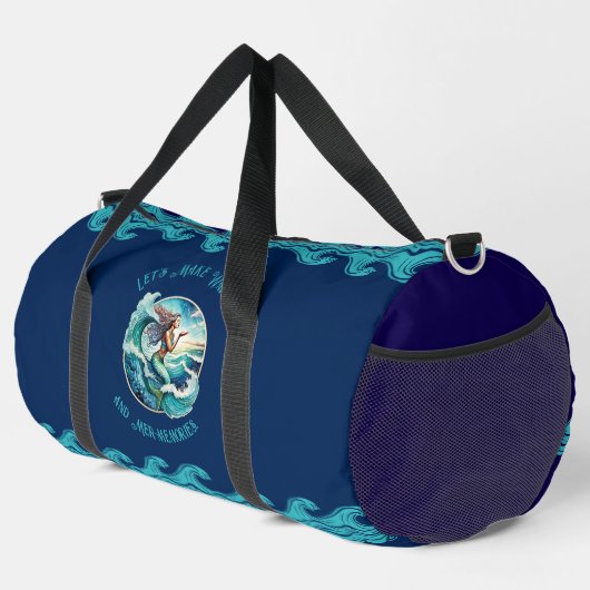 Blue Duffel Bag mit Mermaid Design Duffle Bag (Rechte Ecke)