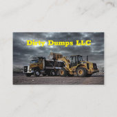 Blue Dump Truck Business Card Visitenkarte (Rückseite)