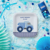 Blue Dump Truck Custom Kid's Birthday Pappteller (Party)