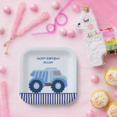 Blue Dump Truck Custom Kid's Birthday Pappteller (Party)