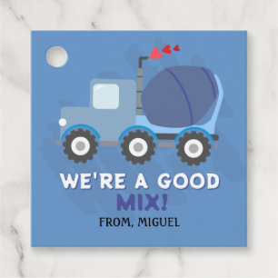 Blue Dump Truck Herz Valentines Gift Tags Geschenkanhänger