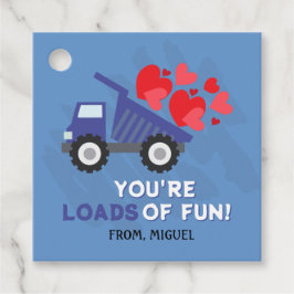 Blue Dump Truck Herz Valentines Gift Tags Geschenkanhänger