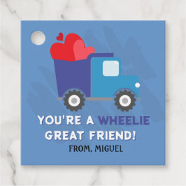 Blue Dump Truck Herz Valentines Gift Tags Geschenkanhänger