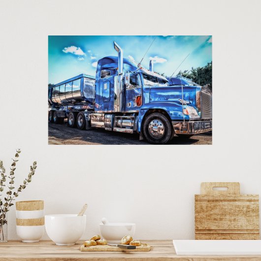 Blue Dump Truck Poster (Küche)