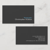 Blue Dunkel Gray Fotograf Standard Business Card Visitenkarte (Vorne/Hinten)