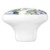 Blue Dusty Blue Floral White Springtime Keramikknauf (Seitenansicht)