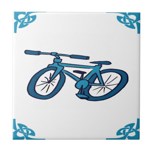 Blue Dutch Bicycle Fliese (Vorderseite)