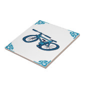 Blue Dutch Bicycle Fliese (Seite)