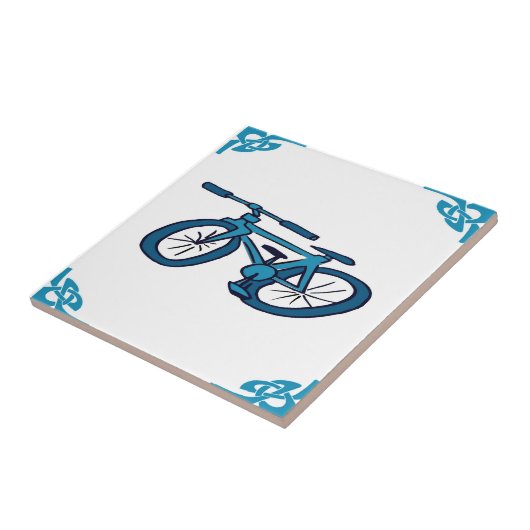 Blue Dutch Bicycle Fliese (Seite)