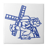 Blue Dutch Boy Windmill Fliese (Vorderseite)