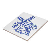 Blue Dutch Boy Windmill Fliese (Seite)
