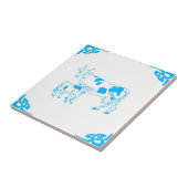 Blue Dutch Cow Delft Look Fliese (Seite)