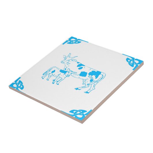 Blue Dutch Cow Delft Look Fliese (Seite)