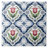 Blue Dutch Delft Pattern  Fliese (Vorderseite)
