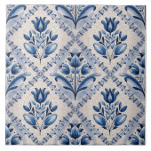 Blue Dutch Delft Pattern  Fliese (Vorderseite)