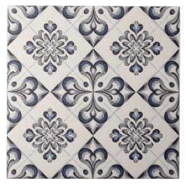 Blue Dutch Delft Pattern Fliese