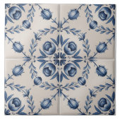 Blue Dutch Delft Pattern Fliese (Vorderseite)