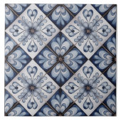 Blue Dutch Delft Pattern  Fliese (Vorderseite)