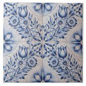 Blue Dutch Delft Pattern Fliese (Vorderseite)