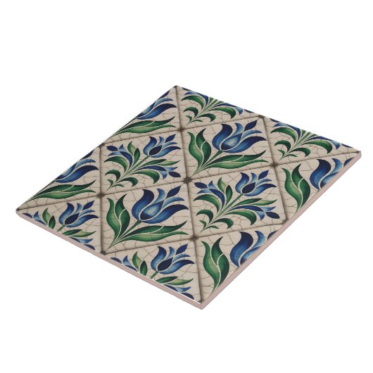 Blue Dutch Delft Pattern  Fliese (Seite)