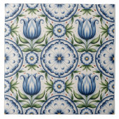 Blue Dutch Delft Pattern  Fliese (Vorderseite)