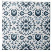 Blue Dutch Delft Pattern  Fliese (Vorderseite)