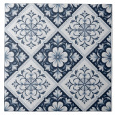 Blue Dutch Delft Pattern Fliese (Vorderseite)