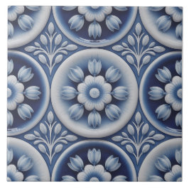 Blue Dutch Delft Pattern Fliese