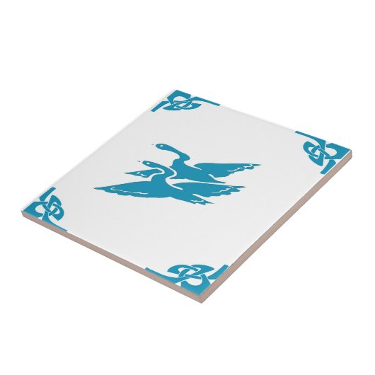Blue Dutch Flying Geese Fliese (Seite)