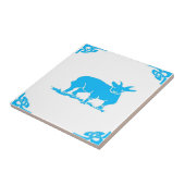 Blue Dutch Goat Delft Look Fliese (Seite)