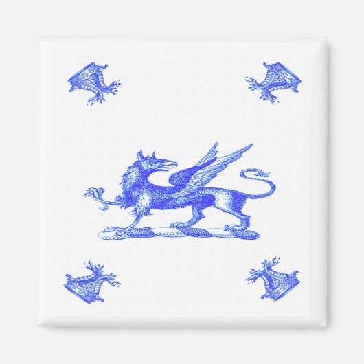 Blue Dutch Griffon Old Magnet (Vorne)