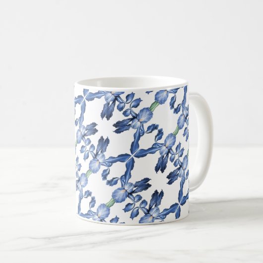 Blue Dutch Iris - Kaffeetasse (VorderseiteRechts)