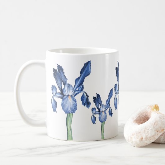 Blue Dutch Iris - Kaffeetasse (Mit Donut)