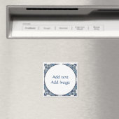 Blue Dutch Look, Text hinzufügen Magnet (In Situ (Geschirrspüler))