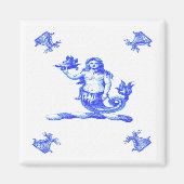 Blue Dutch Mermaid Old Magnet (Vorne)